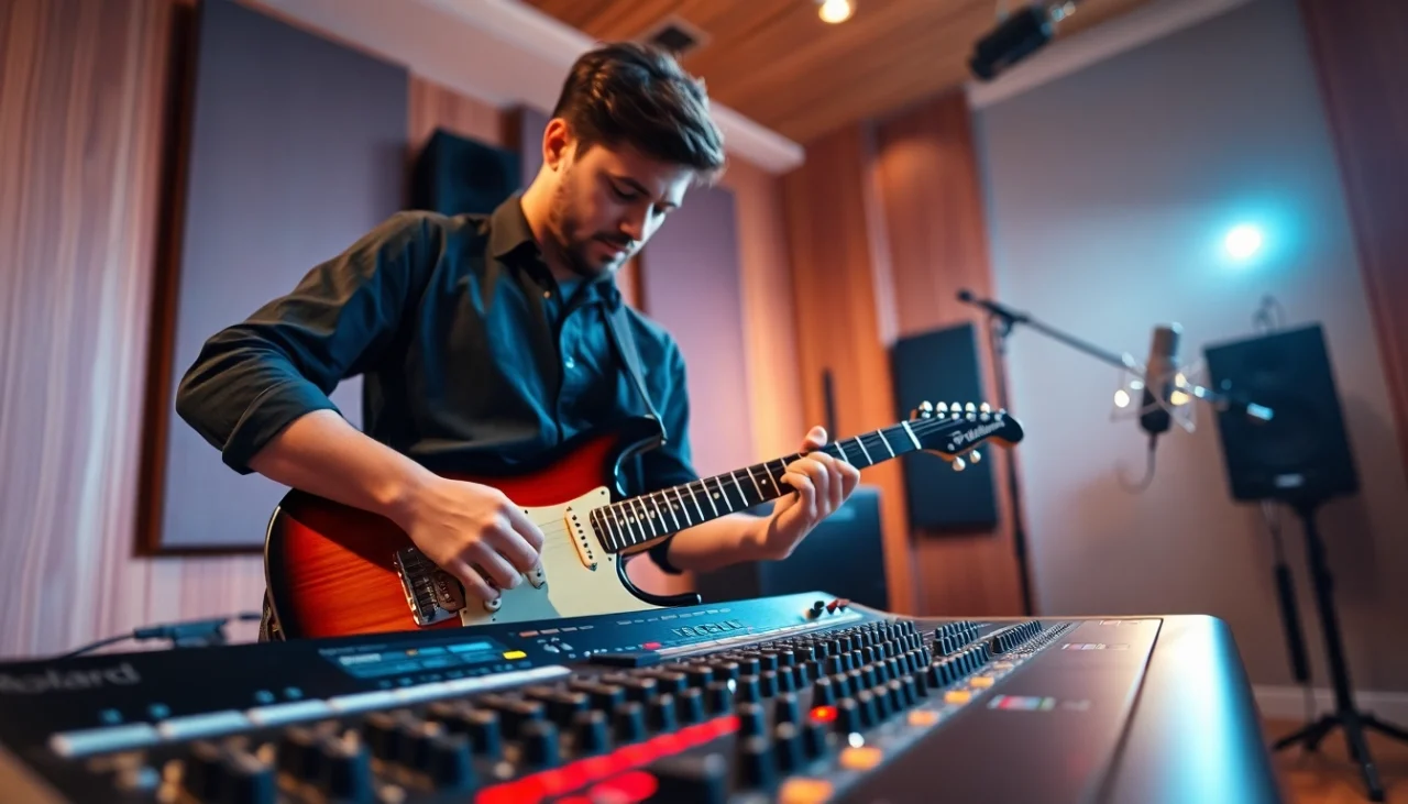 Engage with the VG99 console in a modern studio setting showcasing musical creativity at https://vg99.zip/.